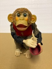 VINTAGE CRAP SHOOTING MONKEY BATTERY-OP TOY WORKING