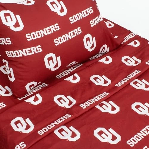  Everything Comfy Sized 3 Piece Sheet Set, Team Color Twin Oklahoma Sooners - Image 4 of 4
