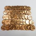 1957 D BU Red Lincoln Wheat Penny Cent 1c US 50 Coin Roll #58492N
