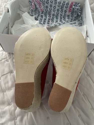 Office Red Espadrille Wedges 5 - Picture 5 of 5