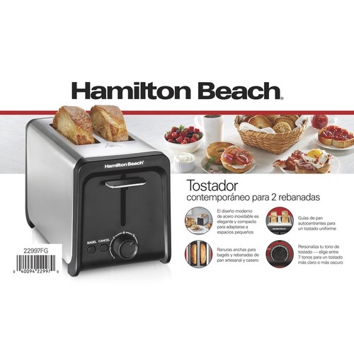 2 Slice Stainless Steel Toaster Wide Slots Bagel Toast Boost Adjustable Shade US - Picture 5 of 14