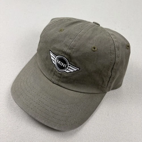 Vintage MINI Cooper Hat Cap Strapback Green Twill Racing Motorsport Cars USA 90s - product listing photo
