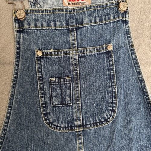 NOBO No Boundaries Medium Blue Denim Shortalls Junior Womens Sz 7 - Picture 4 of 14