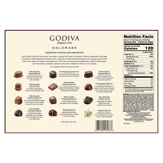 Godiva Goldmark Assorted Chocolate Gift Box, 4 Pack , 108 Total Pieces - Image 3 of 4