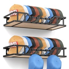 Natural Wood Hat Racks for Baseball Caps Peaked Caps Wall Hat Organizer Fit 4...
