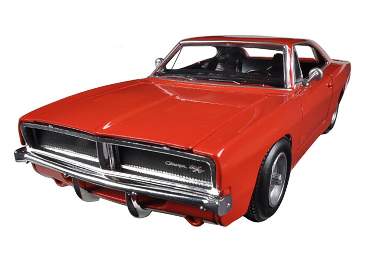 1969 Dodge Charger R/T Orange Diecast Model Car 1/25 by New