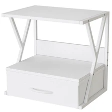 Printer Stand with Storage Drawer, 2-Tier Organizer for Home Office