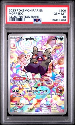 2023 POKEMON PAR EN-PARADOX RIFT ILLUSTRATION RARE #206 MORPEKO PSA 10