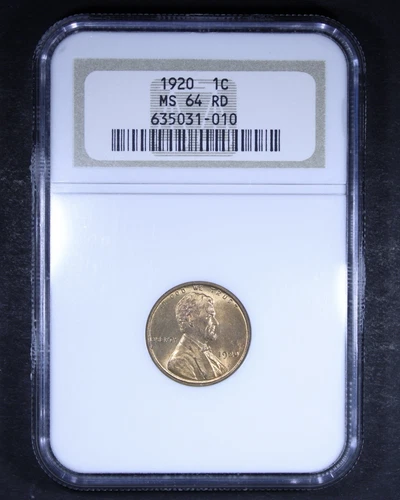 1920 Lincoln Wheat Cent - 1c NGC MS64 RD - Red
