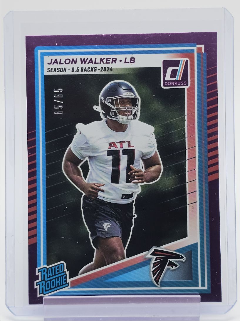 JALON WALKER 2025 DONRUSS RATED ROOKIE SEASON STAT LINE RC 65/65 Q3286