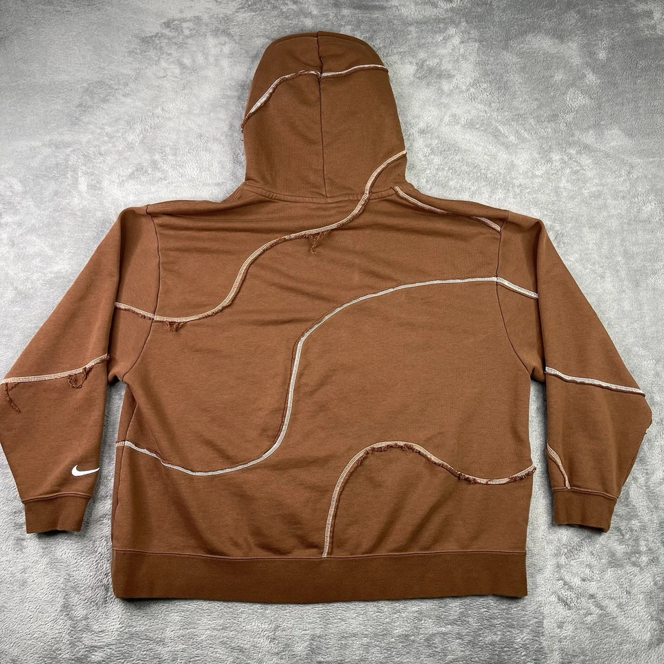 Nike Sudadera con Capucha Mujer 1X GRANDE Marrón Remolino Inside Out Pullover Sudadera Flecos Cacao Foto 2 de 4