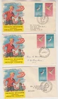 NEW ZEALAND 1959 HEALTH STAMPS official FDCs with OTAKI, ONEWHERO & ROXBURGH cd