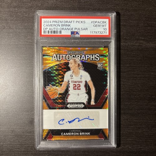 2024 Prizm Draft Picks Cameron Brink Orange Pulsar Auto /49 PSA GEM MINT 10