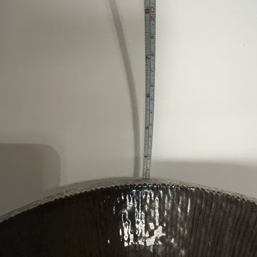 Cuenco de metal decorativo marrón grande asas con cuentas pesado 12x3,5 pulgadas 2,8 libras - Imagen 7 de 7