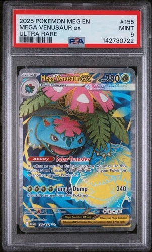 Mega Venusaur EX 155/132 Me01: Mega Evolution Holo PSA 9 Near Mint