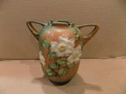 Roseville Pottery White Rose Pattern Ceramic 6 1/2" Vase # 979-6 1940's