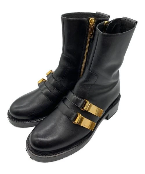 Bottes femme Christian Dior en veau noir pointure 37 (23,5 cm)  