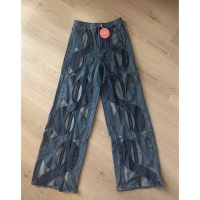 NWT Lilly s Kloset Women s Small Rope Cutout Wide-Leg Denim Jeans
