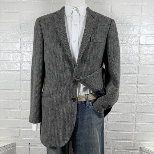 J.Crew Men’s Ludlow Wool Blend 2-Button Blazer/Jacket Gray Herringbone Size 42L - Picture 15 of 17