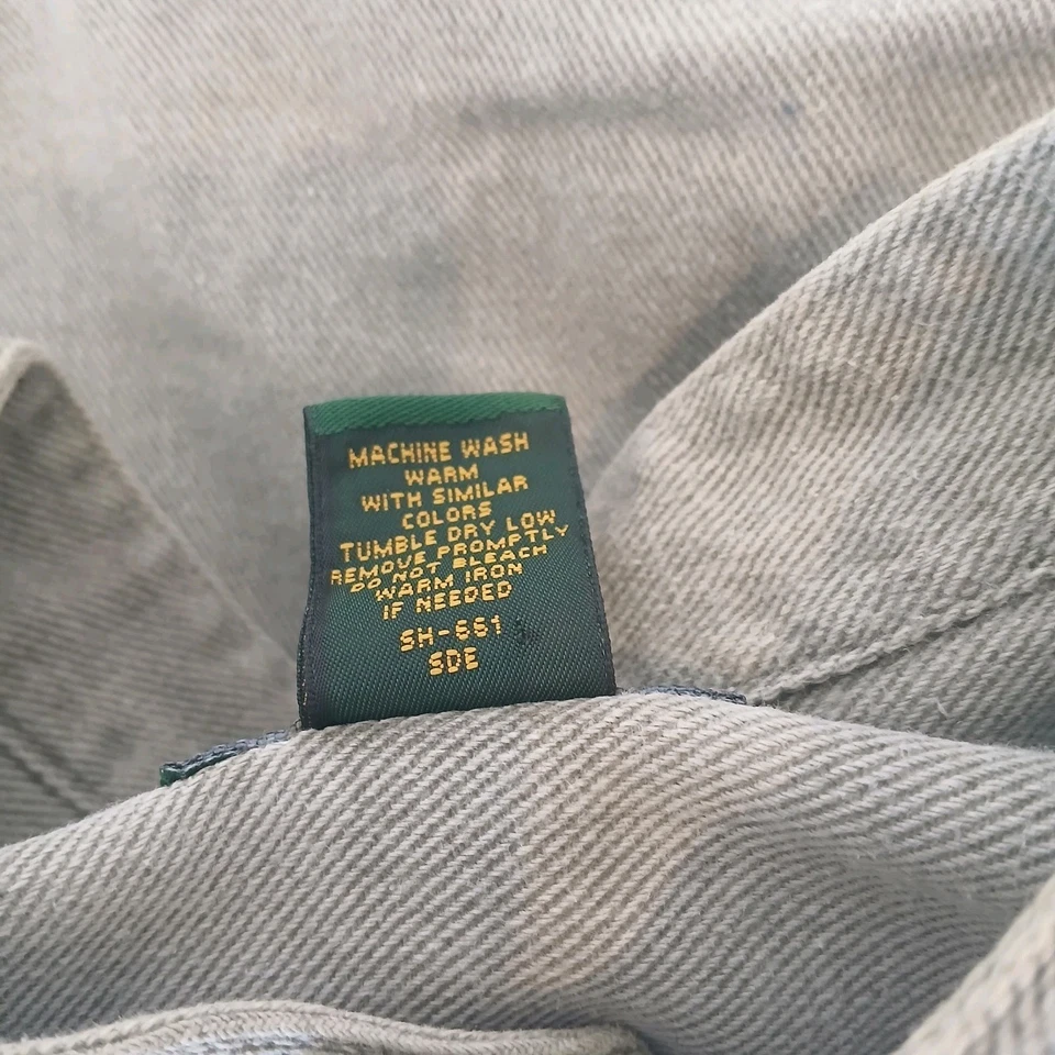 Cabela's мужской размер 2XL высокий группы воротник серый джинсовой ткани длинным рукавом рубашка на пуговицах - Изображение 4 из 4