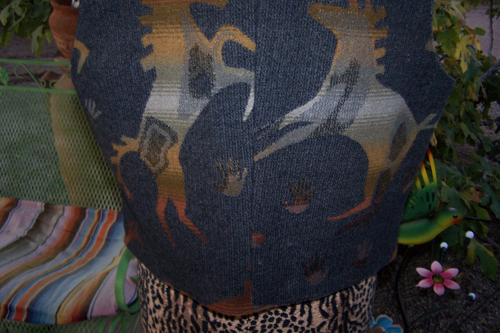 RARE VTG Pendleton Wool Running Horse Indian Blanket Design Vest L Men or Women image 8