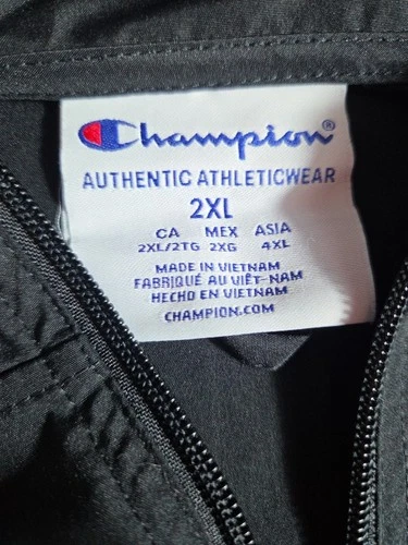 Champion Georgia Bulldog Mens 2XL Black Pullover Windbreaker Hoodie Jacket image 2