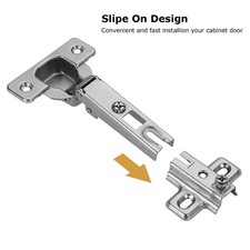 Furniware 2pcs Slide-on 35mm Kitchen Cabinet Hinges 110 Degrees Self Closing