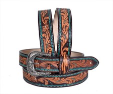 Western Heavy Duty Tooled American Leather Belt For Men and Women 30HQ008