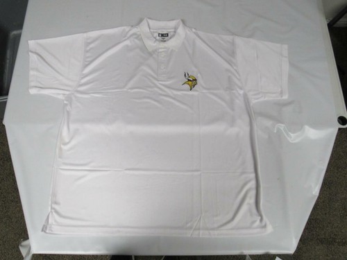 New Minnesota Vikings Mens Sizes 4XL-5XL-6XL White Polyester Polo Shirt - Picture 5 of 9