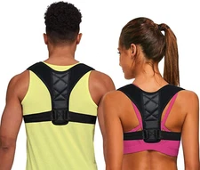 For Men Women Adjustable Back Posture Corrector Support Low Shoulder Brace Belt