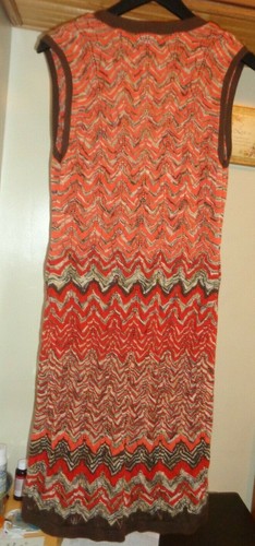 NINE WEST CORAL COMBO ZIGZAG TEJIDO SIN MANGAS CÁRDIGAN SUÉTER CHALECO NUEVO M - Imagen 9 de 10