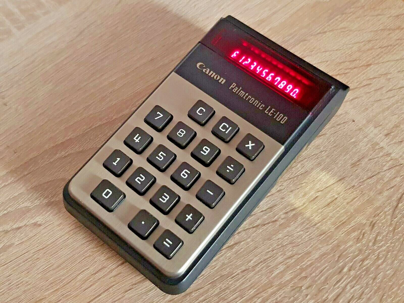 Peace of mind Reporter Inspect Mint Vintage 1974 Canon Palmtronic LE-100 RED LED calculator likenew hard t find | eBay Peace of mind Reporter Inspect Mint Vintage 1974 Canon Palmtronic LE-100 RED LED calculator likenew hard t find | eBay