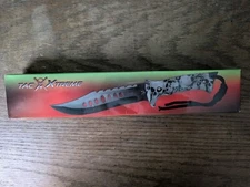 Tac Xtreme 12" Black SS Blade Rubber Handle White Skull Camo w/ Sheath TX-016WSC