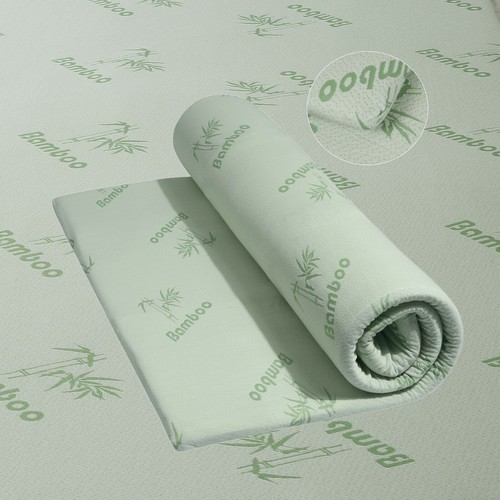 2.5cm & 5cm Bamboo Memory Foam Mattress Topper Soft Single Double King Pillow - Picture 4 of 6