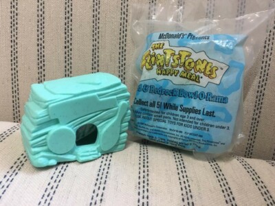 One- 1993 Flintstone Mint Colored House with Fred & Bedrock Bowl-O-Rama Unopened