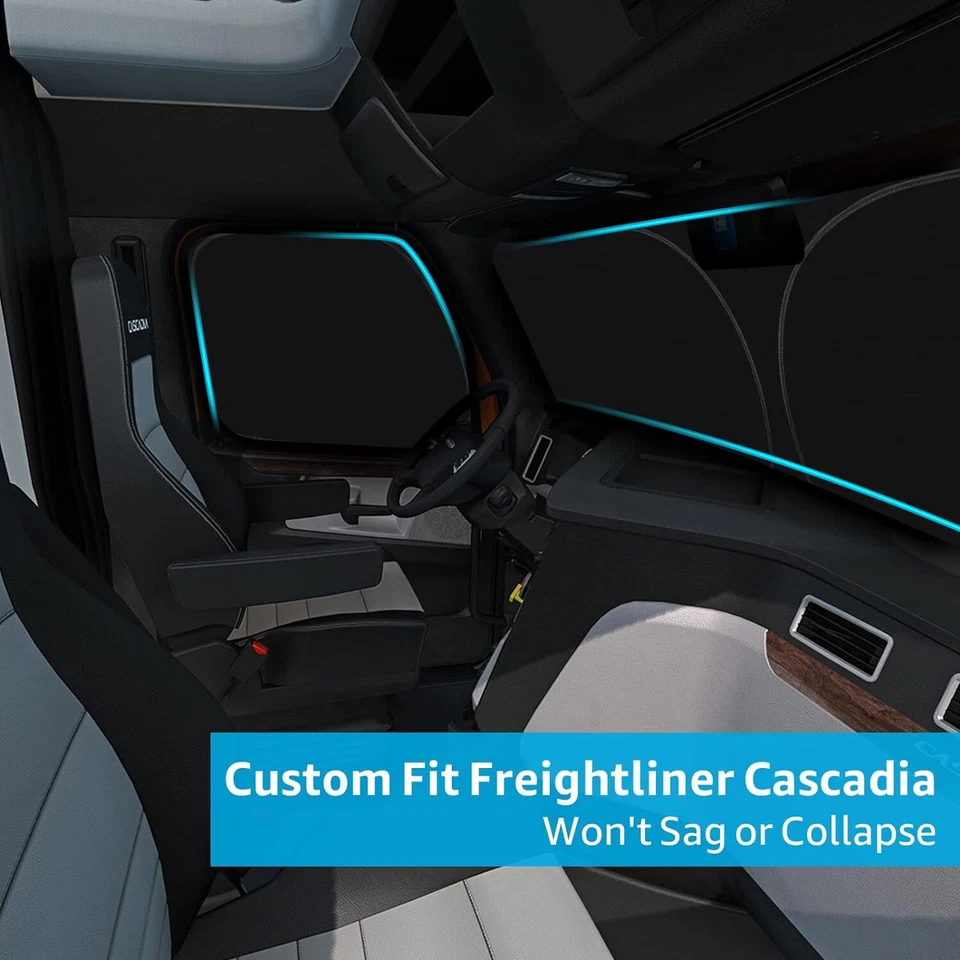 Cubierta de bloque UV para parabrisas y ventanas laterales parasol para semirremolque Freightliner Foto 2 de 4