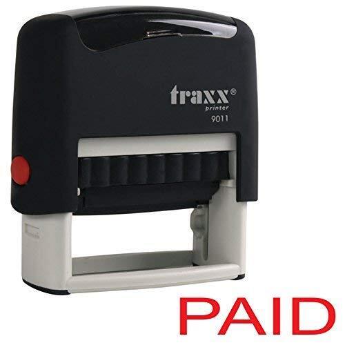 Paid Rubber Stamp Self Inking (RED Ink) - Imprint 11 38 x 14mm - Capital Bold L - Picture 1 of 3
