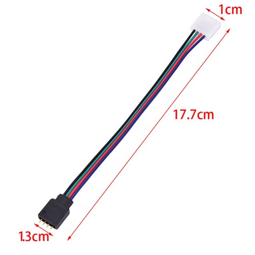 10PCS 10mm 4 Pin Male Female PCB Connector Cable For RGB 5050 3528 LED Stri-q Ni - Picture 3 of 9