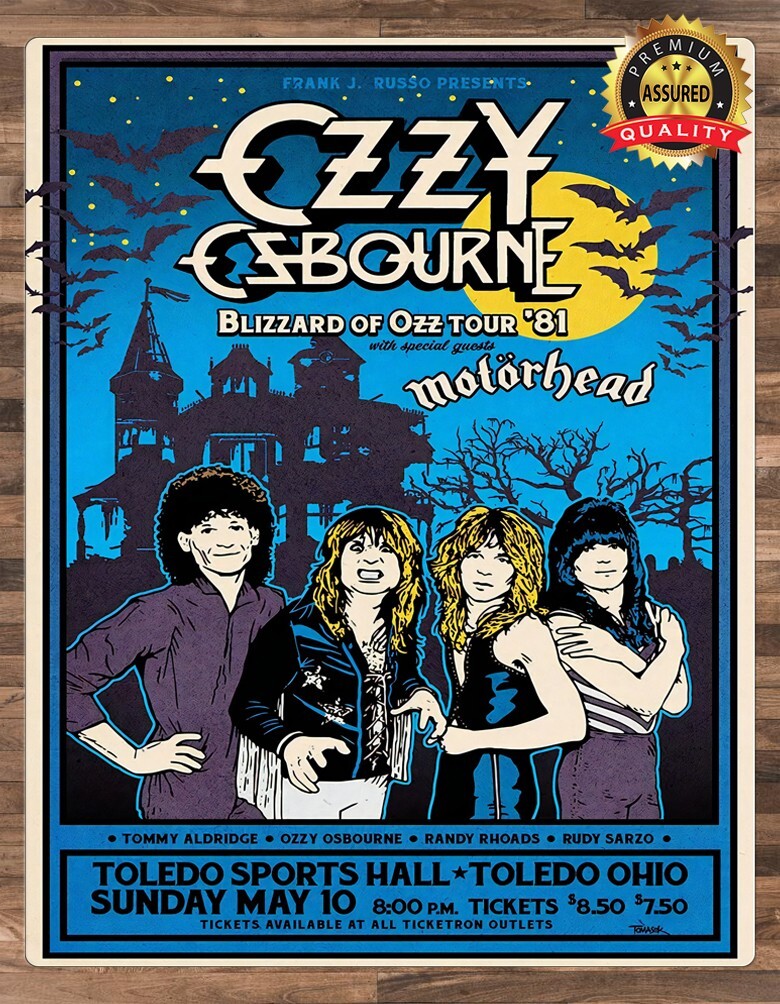 Ozzy Osbourne - Blizzard of Ozz Tour 1981 - Metal Sign 11 x