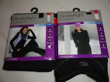 2 NEW CUDDL DUDS Climate Right Womens Stretch Warm PJ's 2 Piece Set SMALL