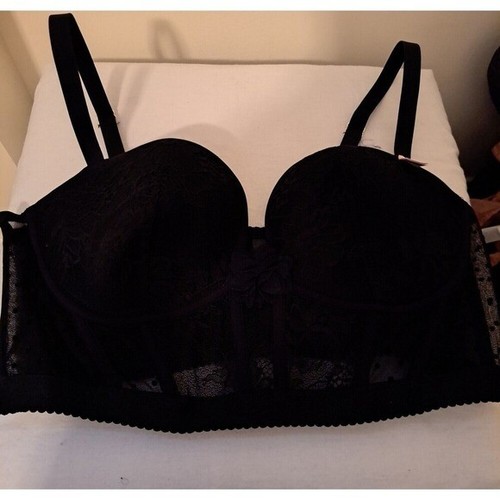 Etam Impertente Lightly Lined Lace Bustier Bra Black 38D - Picture 10 of 15