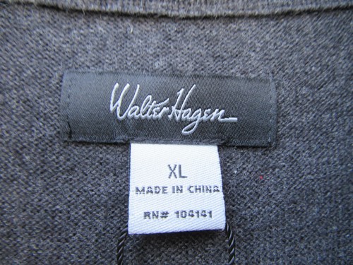 Suéter Walter Hagen para hombre XL algodón gris cachemira LS 1/4 cuello con cremallera nuevo sin etiquetas - Imagen 3 de 9