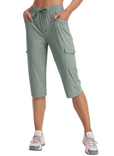 Women Outdoor Hiking Capri Cargo Pant Quick Dry Lightweight Casual Walking Pant - Picture 71 of 96