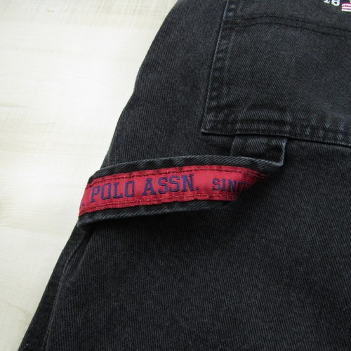 Vintage US Polo Assn Jeans Men 36x32 (Actual 34x30) Black Wide Leg Baggy Y2K - Picture 12 of 16