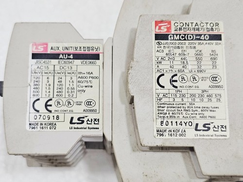 LS Industrial Systems GMC(D)-40 MEC Contactor 220V 35A w/ AU-4 auxiliary unit - Picture 2 of 9