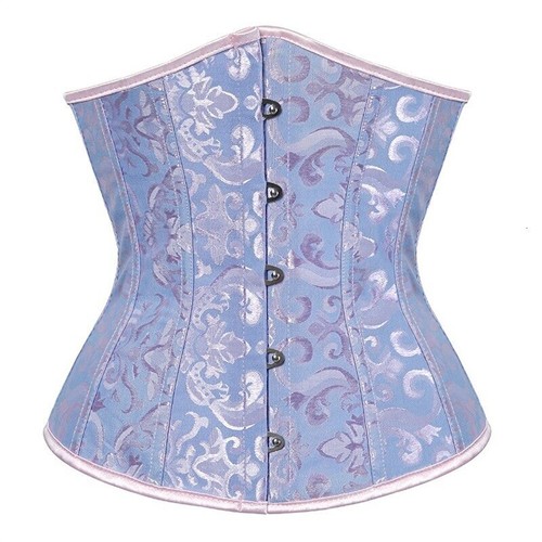 Sexy corsé satinado debajo del busto bustier cintura ceñido modelador corsé talla grande EE. UU. - Imagen 10 de 37