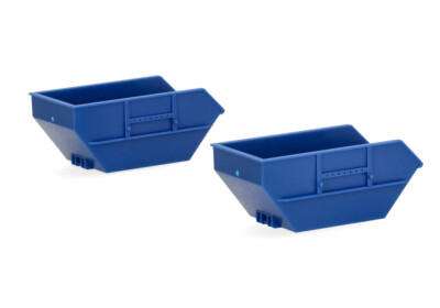 HO 1:87 Herpa # 54676 Skip loader Tray (2 pcs.) BLUE - 7 Cubic Meters Capacity