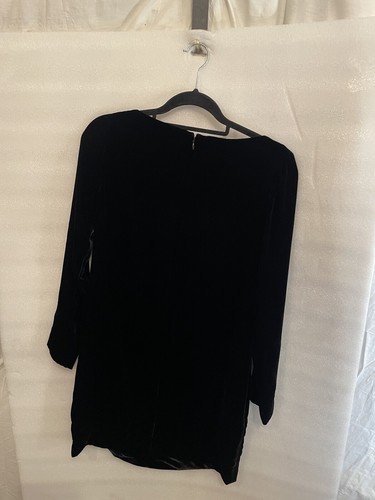 COS Womens Dress Small Black Velvet Boat Neck Long Sleeve Pockets 44920 Size 6 - Picture 5 of 24