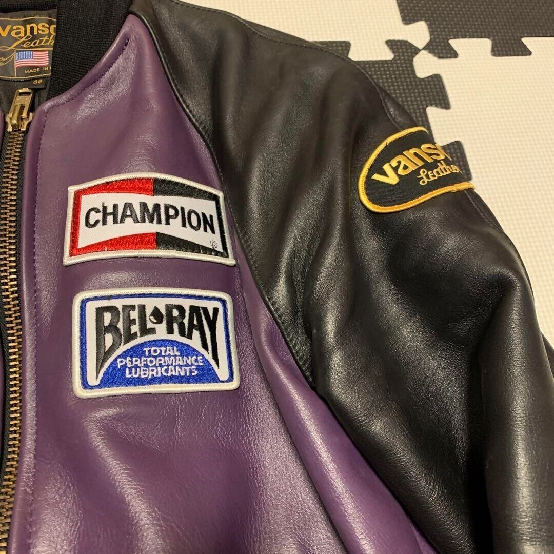 VANSON Backdrop Riders Jacket Size38/M Black×purple USED VANSON Backdrop Riders Jacket Size38/M Black×purple USED