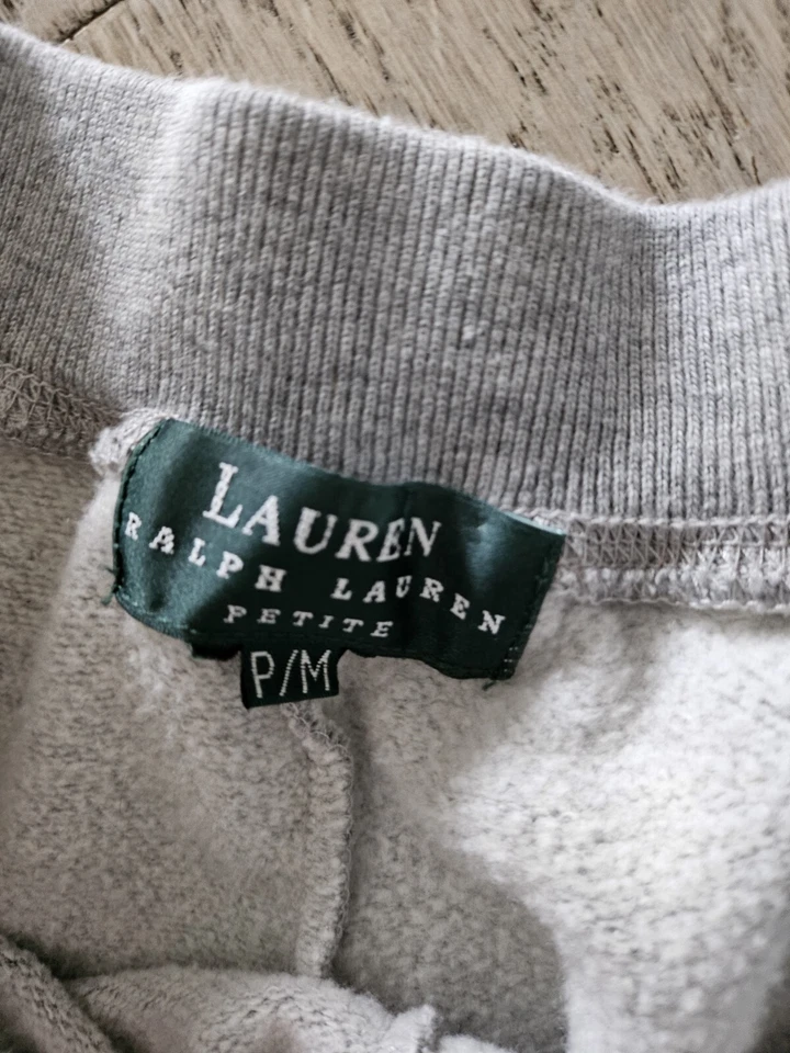 VTG Ralph Lauren Women's Grey Drawcord Elastic Cuff Jogger Pants Petite Sz PM - Image 4 of 4